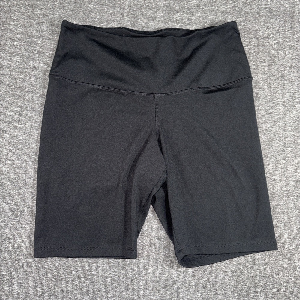 Danskin Womens Bike Shorts Black Size Large High Rise Athleisure